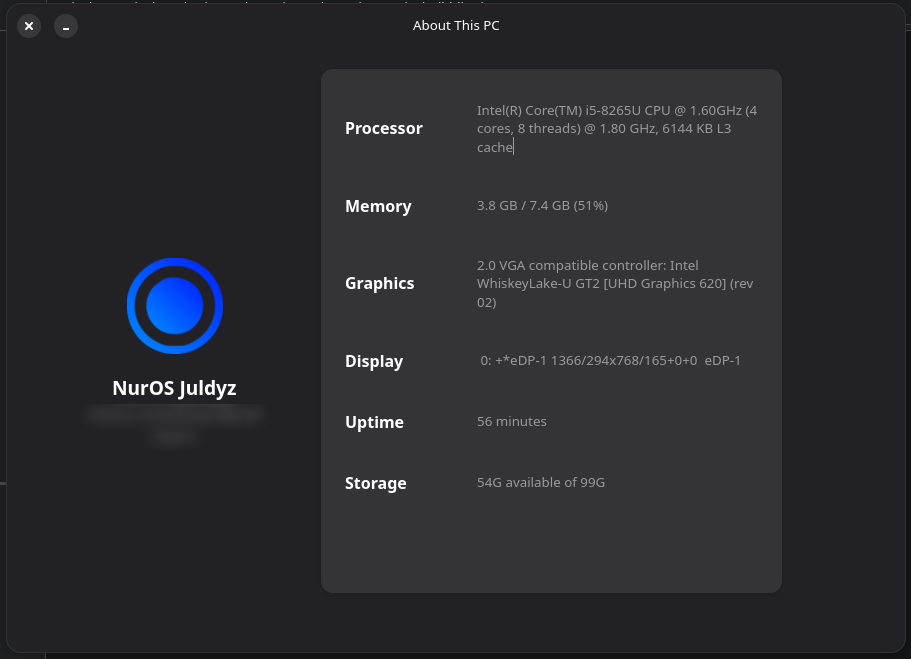 ATS main window showing system information